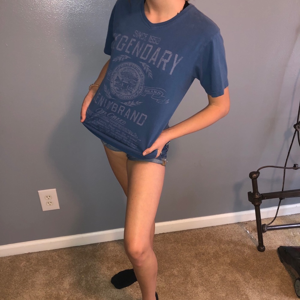 blue graphic tee
